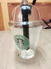 7.1 "Black Starbucks Cup Glass Glass Bong Mini Water Pipes Fookah Dymny akcesoria