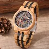 Relógios de pulso Relógios de madeira masculinos padrão de madeira verde-oliva pulseira de bambu relógio de quartzo natureza criativo esporte moda relógio para presentes masculinos