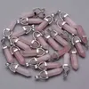 fashion natural stone good quality Quartz Rose Pendant & necklaces for making Jewelry charm Point parts 24-50pcs/lot wholesale 211014