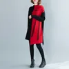 Autumn and Winter Warm and Comfortable Sweater Dress Women's Long-sleeved Straight Long Knitted Dress Retro Elegant Irregular Knitted Wool