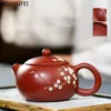 Çin Yeni Çaydanlık Saf El Yapımı Erik Çiçeği Xi Shi Pot Mor Kil Çay Seti Kettle 188 Top Delik Filtresi 240 ml