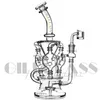 Recycler Bohrinsel Vortex Glas Bong Wachs Kräuter Tabak Wasserpfeife Heady Klein Bongs Dab Rigs Pfeifen Schüssel Quarz Banger Perc Bubbler Cyclone Shisha