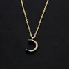 Hilal Ay Kolye Kolye Muska Collier Wicca Takı Gül Altın Renk Ketting Ay Kristal Kolye Kadın Bijoux BFF Hediyeler 169