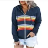 Women's Hoodies & Sweatshirts Autumn 2022 Fashion Women/Girl Printed Splicing Long Sleeve Straight Type Zipper Hooded Sweatshirt Preppt Styl