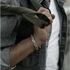 Bracciale rigido in argento sterling 925 per uomo, polsino aperto fatto a mano, gioielli di moda tailandesi Gift283Q