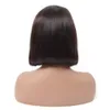 Короткие боб нарезанные парики для черных женщин Безвездочные девственницы человеческие волосы шнурок передний парик 180% плотность натуральный цвет