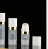 2022 Новый пустой 10мл безвоздушные бутылки насоса лосьон ясных безвоздушных бутылок для косметики с серебряной золотой линии косметическая упаковка