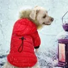 Pies ciepła warstwowa pachna w dół bawełniany odzież cienki płaszcz snowsUt wiattproof faux fur puppy płaszcz regulacyjny pies zimowa kurtka z 308e