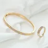 Earrings & Necklace Design Bracelet And Ring Set For Women High Fashion Classic Bangle Copper Screw Simple Trendy Jewelry