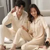 Winter Couple Pajamas Clothes 100% Cotton Bedroom Sleepwear for Women and Men Hombre Dormir Home Pijamas PJ Cotton Pyjamas Femme 210901