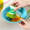 Erogazione di detersivo Aggiunta Scrubber Pentola Piatto Ciotola Spazzola Lavello da cucina Pentola Ciotola Pan Scrubber Pulizia Gadget Strumento Bagno Colore casuale