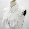 Pajaritas Linbaiway adulto blanco cuello desmontable encaje Floral solapa falso collares mujeres falso botón superior camisa femenina Nep Kraagie Donn22