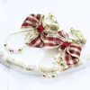 Simple Christmas style Bow earrings women Alloy Korean version Festive & Party Supplies