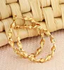 Twisted 4cm Large Circle Hoop Earrings Women Gift 18k Yellow Gold Filled Girl Huggie Jewelry