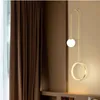 Modern konst LED Gold Luxury Hängsmycke Lampa Belysning för Living Meeting Room Bedroom Bedside Bars Restaurang Inomhus Taklampor