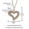 Big Micro Pave Oregelbularity Heart Pendant Hip Hop Neckce for Men Women Gift