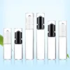 100pcs 10/15/20ml Press Lock Clear Glass Perfume Roll On Bottles Essential Oils Roller Vial