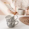 Mokken Little Blue Flowers Simple Nordic Ceramic Ins Style Handgeschilderde Mok Creatieve Persoonlijkheid Water Cup Stoare Koffie