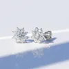13mm Ayçiçeği 0.8ct Yuvarlak Kesim Halo 925 Ayar Gümüş Bayanlar Düğün Küpe Takı Hediye
