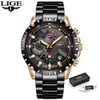 Lige Top Marca Luxruy Homens Relógios De Moda Homens Esporte Waterproof Quartz Watch para Homem Full Steel Militar Relogio Masculino 210527