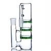 Niebieski zielony przezroczysty szklany Pyrex Ashcatcher 90 stopień trzy warstwy filtrów łapacza popiołu na 14 mm samice szklane bongs akcesorium