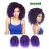 3pcs 로트 Marlybob 헤어 자메이카 바운스 Ombre 버그 Afro Kinky 곱슬 8inch Mali Bob Hair Extensions 합성 장착 헤어 크로 셰 뜨개질 꼰 훅