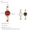 Kimio 2021 mulheres es luxo strass moda quadrado rosa dourada senhoras quartzo relógio pulseira conjunto de relógio feminino