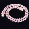 Högkvalitativ modekorekorativ halsband 20mm Three Row Diamond Miami Kuba Chain Full of Zircon Men's Hip Hop246C