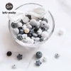 Silikonpärlor 100st Skruvgänga Skuren formad Teether Mini Star DIY Nursing Smycken Tillbehör Set 211106