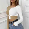 Autumn Women Long Sleeve T-Shirts Casual Sexy Ladies Color Patchwork Basic Crop Top Clothing Korean Fashion Streetwear Tee Shirt 220208