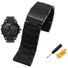 Watch Bands Silicone Rubber Stainless Steel Watchband Mens Waterproof For DZ7370 DZ7396 DZ4289 Fold Buckle Strap Bracelet Black 28mm