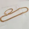 10mm Miami Curb Link Cuban Mens Chain Halsband Armband Set Smycken 24 "Länkar Lyxig 18ct Gult guld tungt