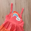 Fille Princesse Robe D'été Coloré Sans Manches Robe De Plage Coton Vêtements pour Enfants 2-6 Ans Toddler Fille Robe Vêtements Q0716