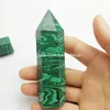 10 adet Sentetik Yeşil Malakit Oyma 6 Faceted Kule Dikilitaş Noktası Değnek Hipnotik Swirls Manevi Sahte Kristal Kuvars Meditaion Numunet