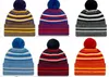 Nya Jul Sideline Beanies Kepsar Amerikansk fotboll 32 Team Sport Vinter Sida Linje Sticka Kepsar Beanie Stickade hattar Partihandel