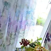 American Purple Floral Blackout Curtain for Living Room Bedroom Kitchen Cortinas Printed Pastoral Style Fönsterbehandlingar 211203