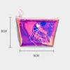 Laser Colorful Coin Purse Data Cable Key Bag Girl Heart Clutch Zipper Transparent Storage Bag Wholesale