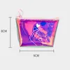 Laser Colorful Coin Purse Data Cable Key Bag Girl Heart Clutch Zipper Transparent Storage Bag Wholesale