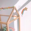 Neue Ins Nordic Regenbogen Quaste Wandbehang Figuren Ornamente Raumdekoration Haarklammern Aufhänger Organizer Streifen Kinder Requisiten EWE5511