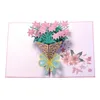 Lot de 4 cartes pop-up décorations de joyeux anniversaire Gardenia Rose Lily Tournesol Cartes-cadeaux Cartes de vœux pour Congratulation251O