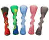Roze Groen Blauwe Siliconen Smoking Pipe Glas Bongs 3.4 Inches Sigaret Hand Pipes Draagbare Mini Tabak Sigaretten Houder