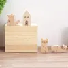 1個/ 4個の木製の紙のホールダー漫画猫のキツネ全体の木製の工芸品の家の装飾事務所デスクトップ小物置物木製紙ホルダーC0220