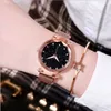 비브라토 폭발적인 별이 빛나는 하늘 자석 시계 그물 red lazy watches dmwh002 쥬얼리 손목 시계