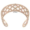 Hollow Cinzelando Geometria Projeto Pulseira Mulheres 3 Cor Bangle Rose Gold Prata Cor Bohemia Boho Punk Day Presente Q0717