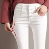 Jeans High Waist Woman Elastic Stretch female denim skinny pencil pants for Women black White 5094 50 210528