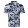 Palmboom Print Hawaï Shirt Mannen Zomer Korte Mouwen Mens Button Up Hawaiian Beach Shirts Holiday Aloha Camisa Hombre 5XL 210721