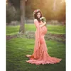 Maternity Photography Props Maternity Gown Photo Shoot Sexy Boho Shoulderless Bell Sleeves Maxi Long Dress Pregnancy Mermaid X0902