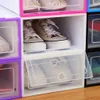 6PCS Flip Shoes Box Addensato Cassetto trasparente Scatole per scarpe in plastica Scatola impilabile Scarpiera Organizer Scatola per scarpe Scarpiera L230705