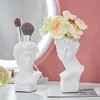 Смола Vase Home Украшения Цветочный горшок Макияж Щетка Держатель Скульптура Косметическая коробка для хранения Ручка Держатель Статуя Украшение искусства 210623