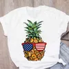 Kadınlar Grafik Karpuz Ananas Baskılı Meyve Kısa Kollu Yaz Bayan Tops T-shirt Gömlek Bayan Giyim Tee Kadın T Gömlek X0527